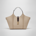 Exotic Large Canvas Tote Bag with Gold 'E' Charm