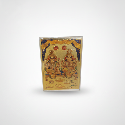 Lakshmi Ganesha Gold Foil Car Dashboard Card