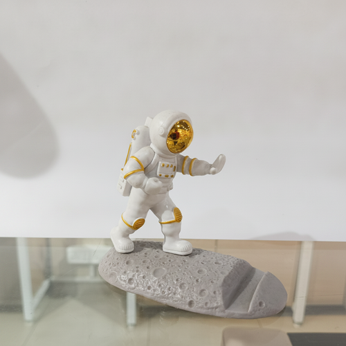 Astronaut Surfer Figurine – Moon Surface Desk Sculpture