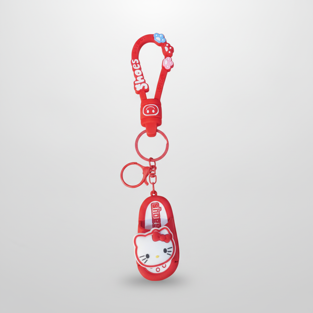 Hello Kitty Shoe Charm Keychain – Red Carabiner Clip