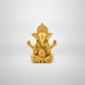 Gold Ganesha Idol Statue – Seated Four-Armed Figurine