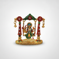 Goddess Durga Swing Idol | Enamel & Rhinestone Figurine