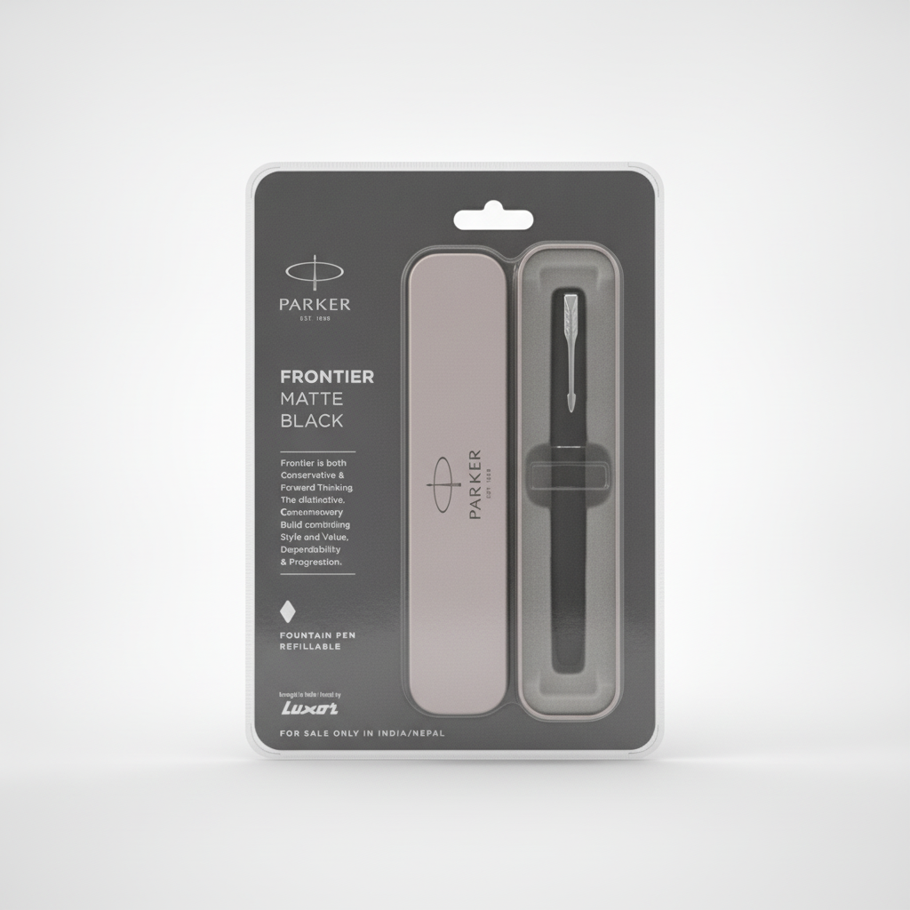 Parker Frontier Matte Black Fountain Pen with Gift Box