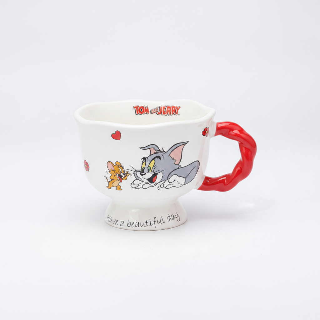 Tom and Jerry Ceramic Footed Mug – Have a Beautiful Day