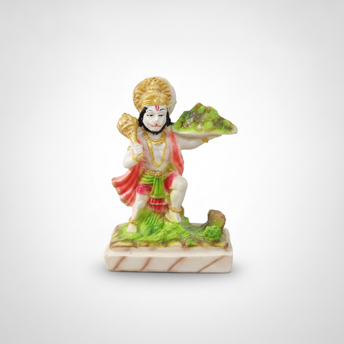 Lord Hanuman Lifting Sanjeevani Mountain Idol Figurine
