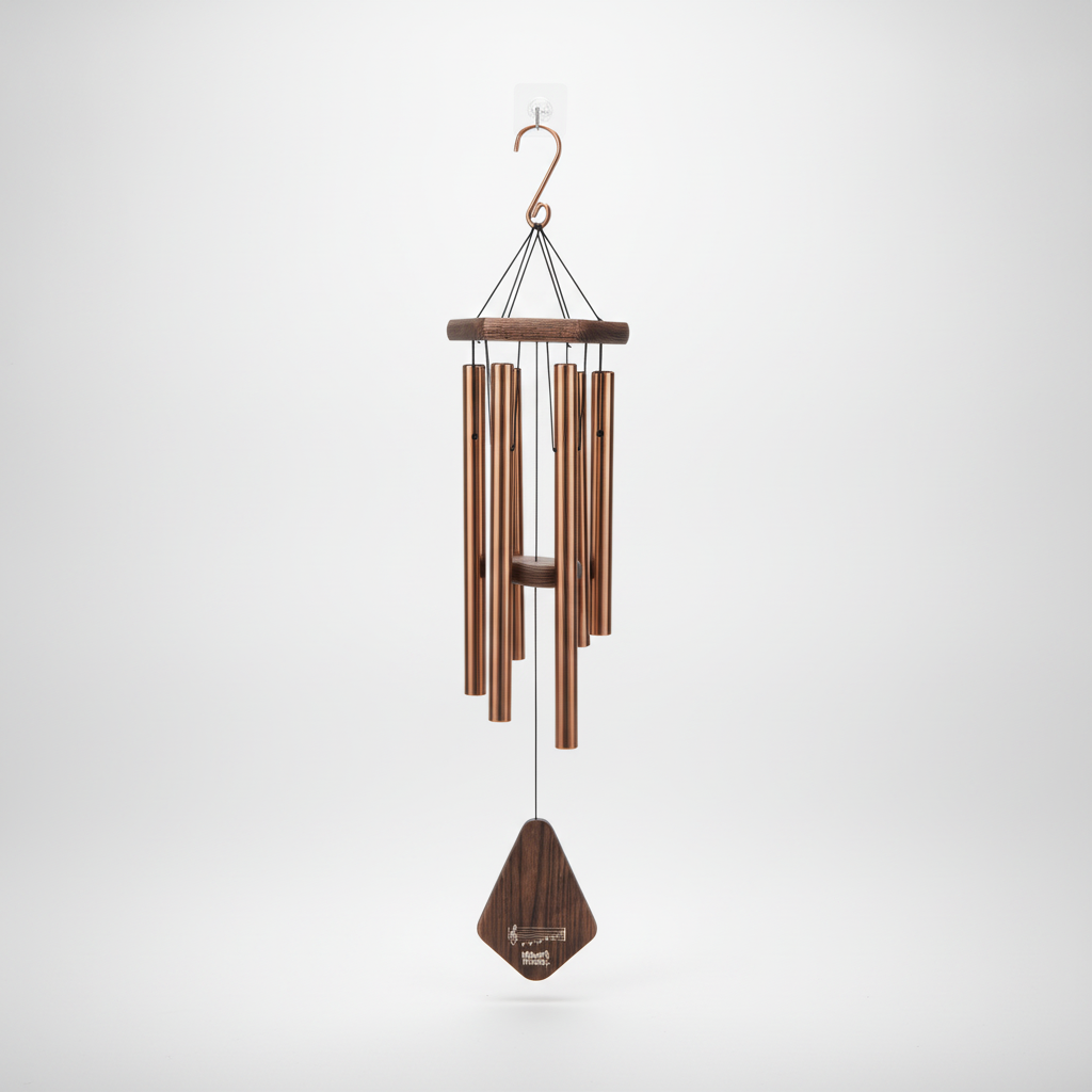 Nature's Melody Copper Wind Chime with Wood Accents