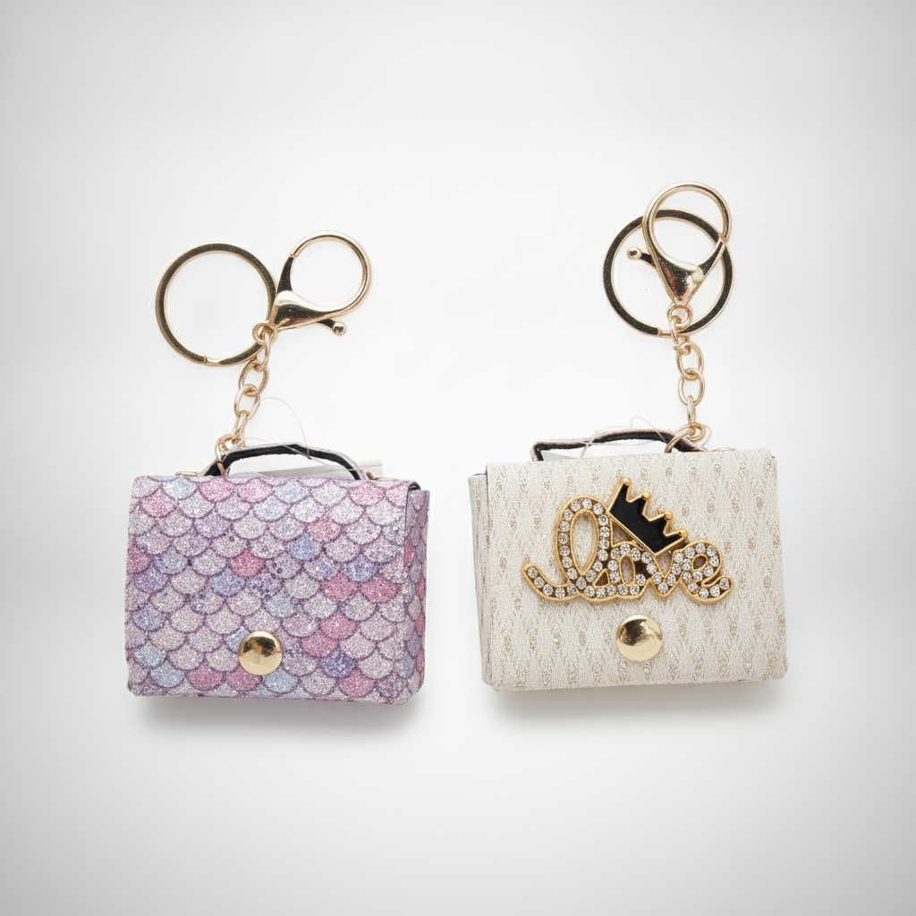 Mini Glitter Handbag Keychain – Cute Bag Charm Keyring