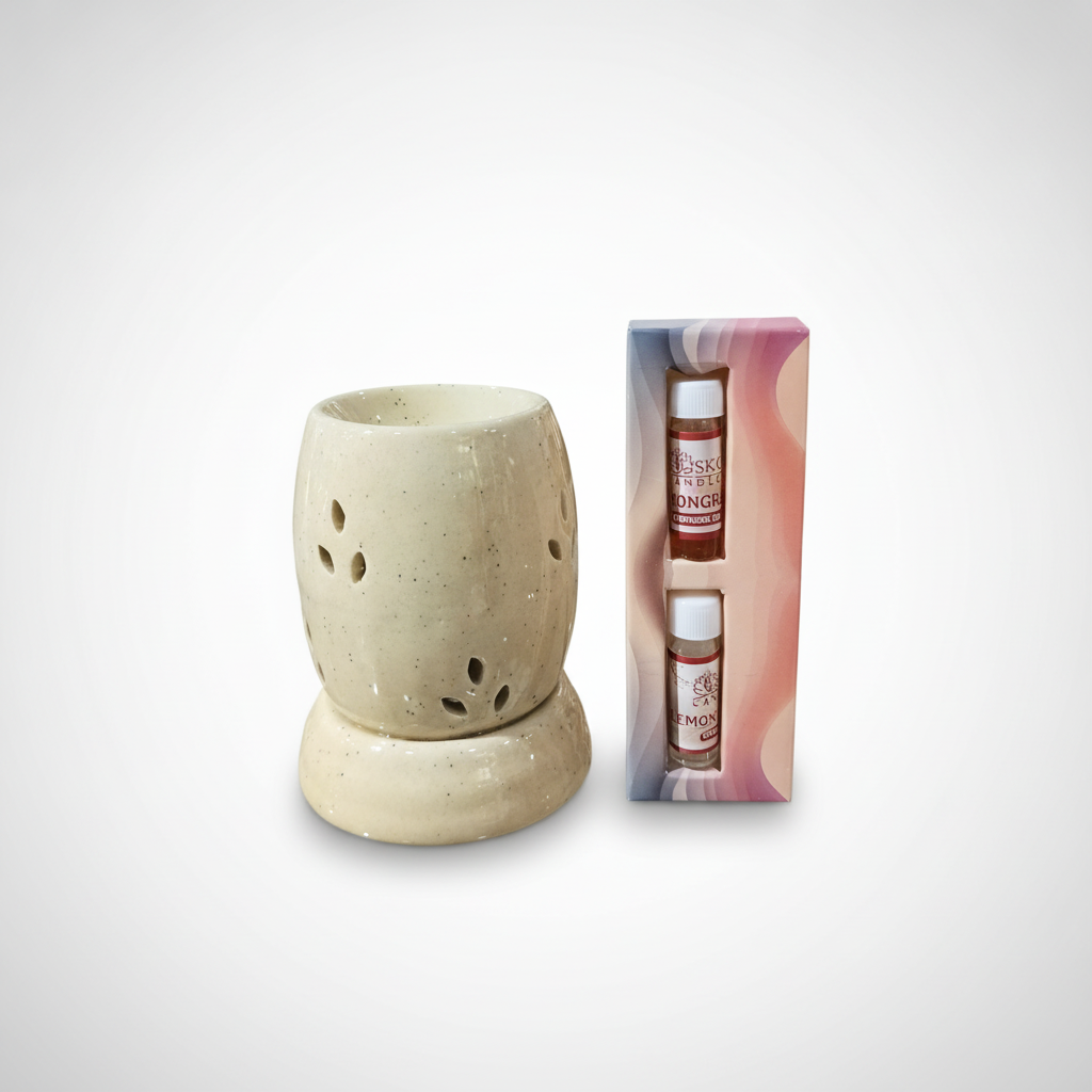 Ceramic Electric Essential Oil Diffuser with 2 Fragrance Oils