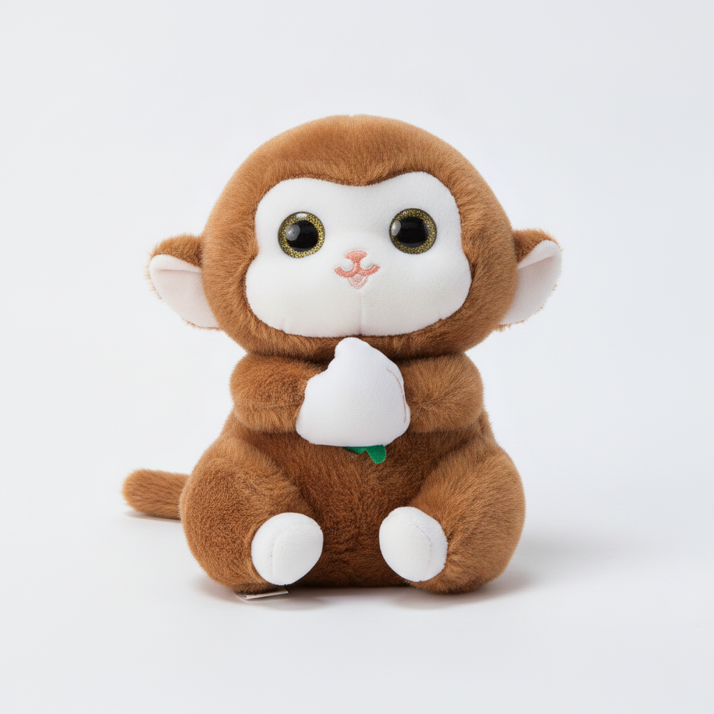 Adorable Monkey Plush Toy 25cm with Big Glitter Eyes