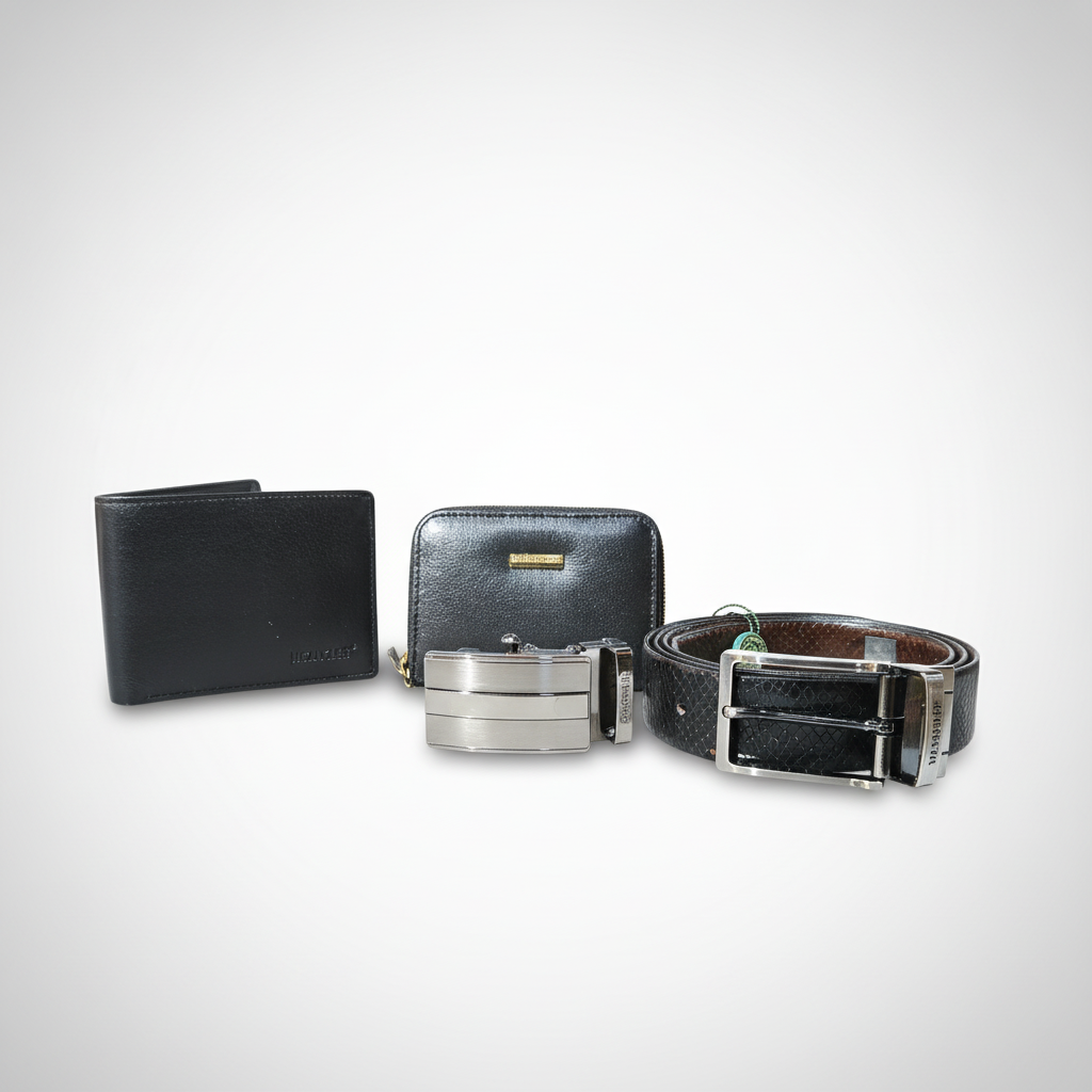 Wrangler Men's Gift Set – Wallet, Coin Pouch & Leather Belt
