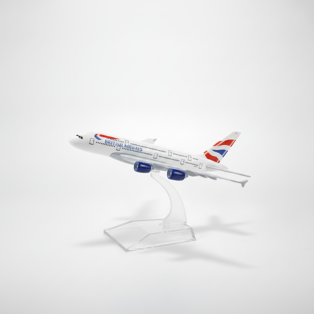 British Airways Airbus A380 Die-Cast Model Plane with Stand