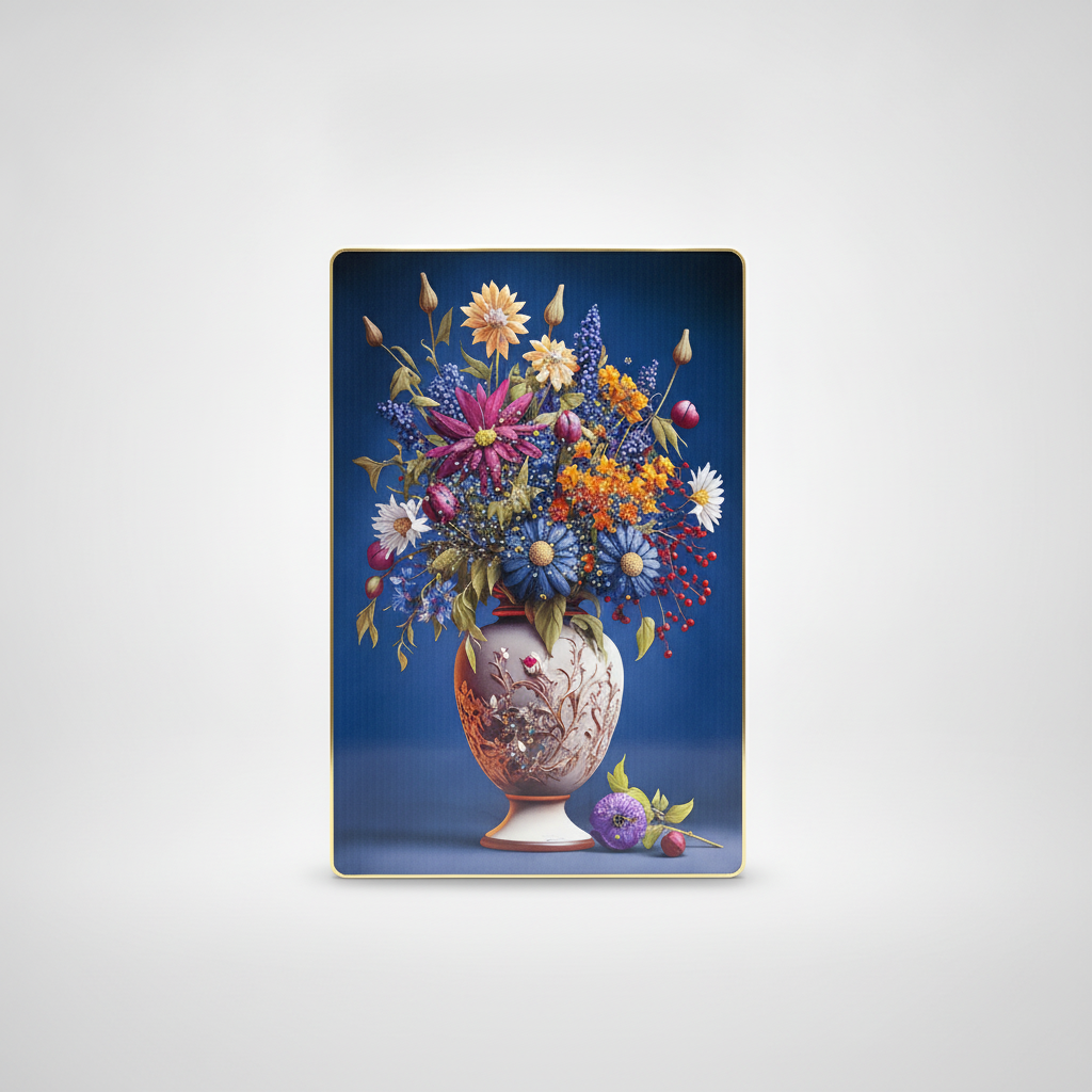 Crystal Floral Vase Decorative Plate – Jeweled Wall Art