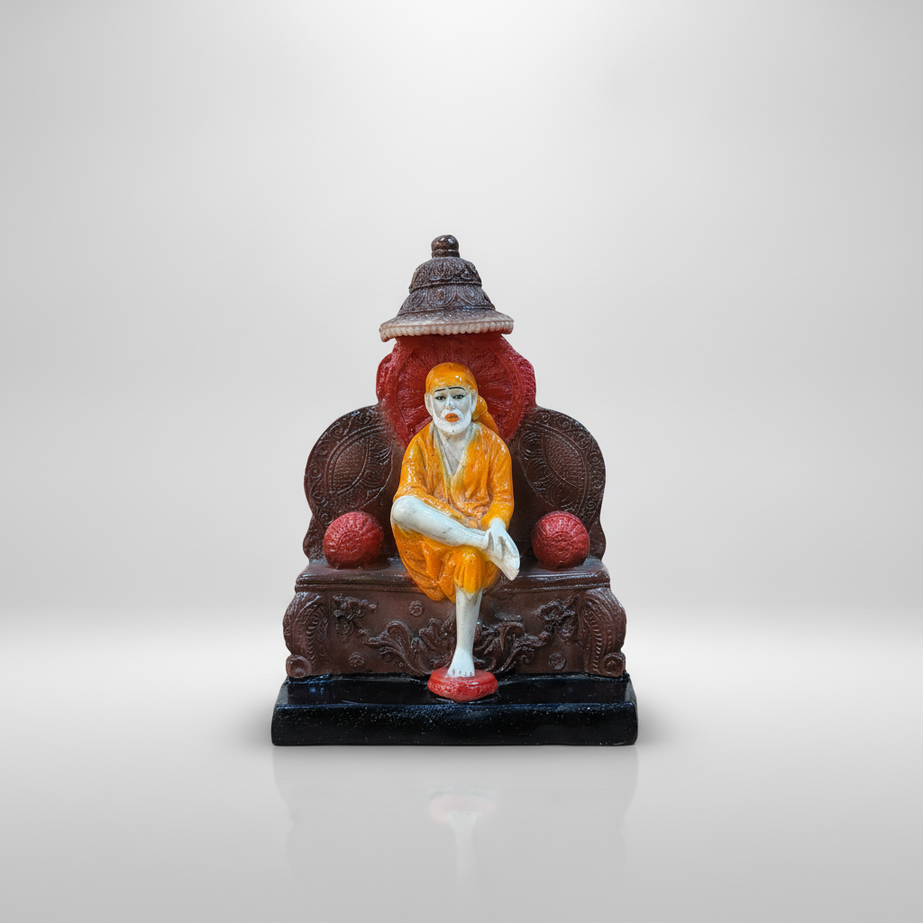 Sai Baba Sitting Idol – Premium Polyresin Statue, 8.5"