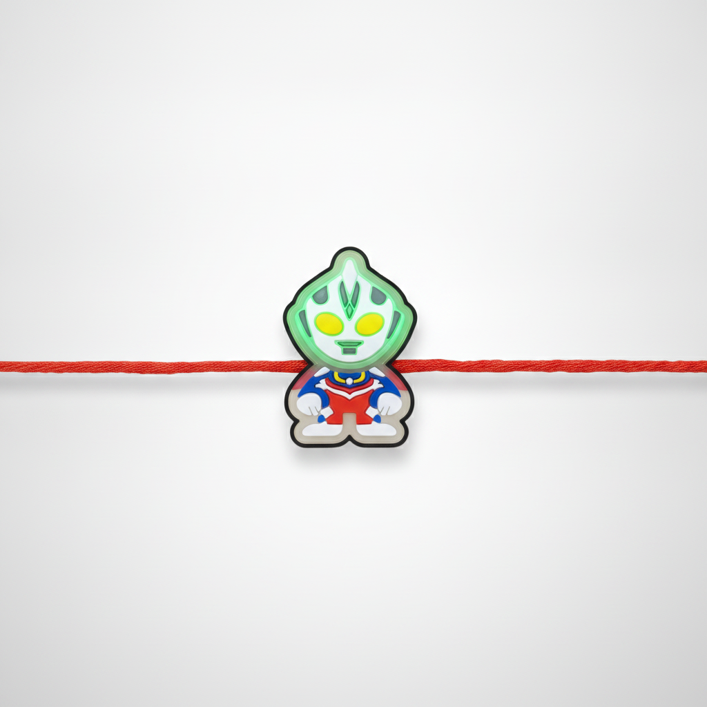 Ultraman Kids Rakhi with Touch Light-Up Feature