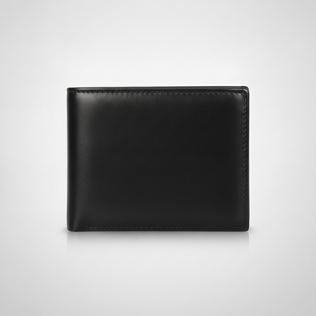 Wrangler Men's Classic Black Leather Bifold Wallet