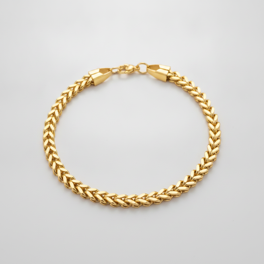 Men's Gold Franco Chain Bracelet – Bold Link Design