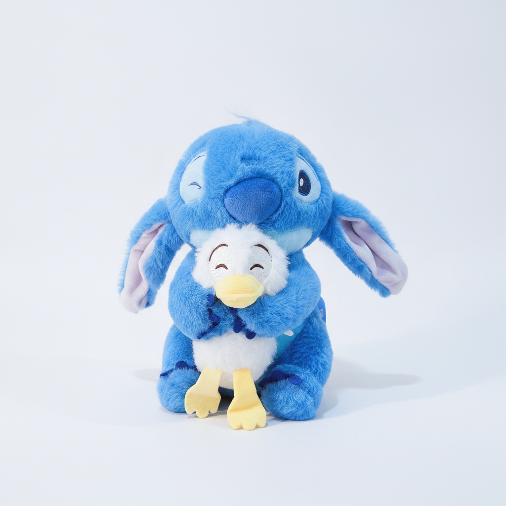 Disney Stitch 25cm Plush with Baby Donald Duck Cuddle Toy