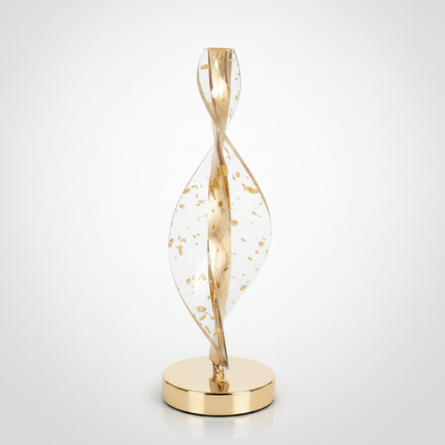 Gold Leaf Acrylic Spiral Table Lamp – Rose Gold Decor Light