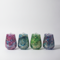 Artisan Hand-Painted Stemless Wine Glasses – Set of 4