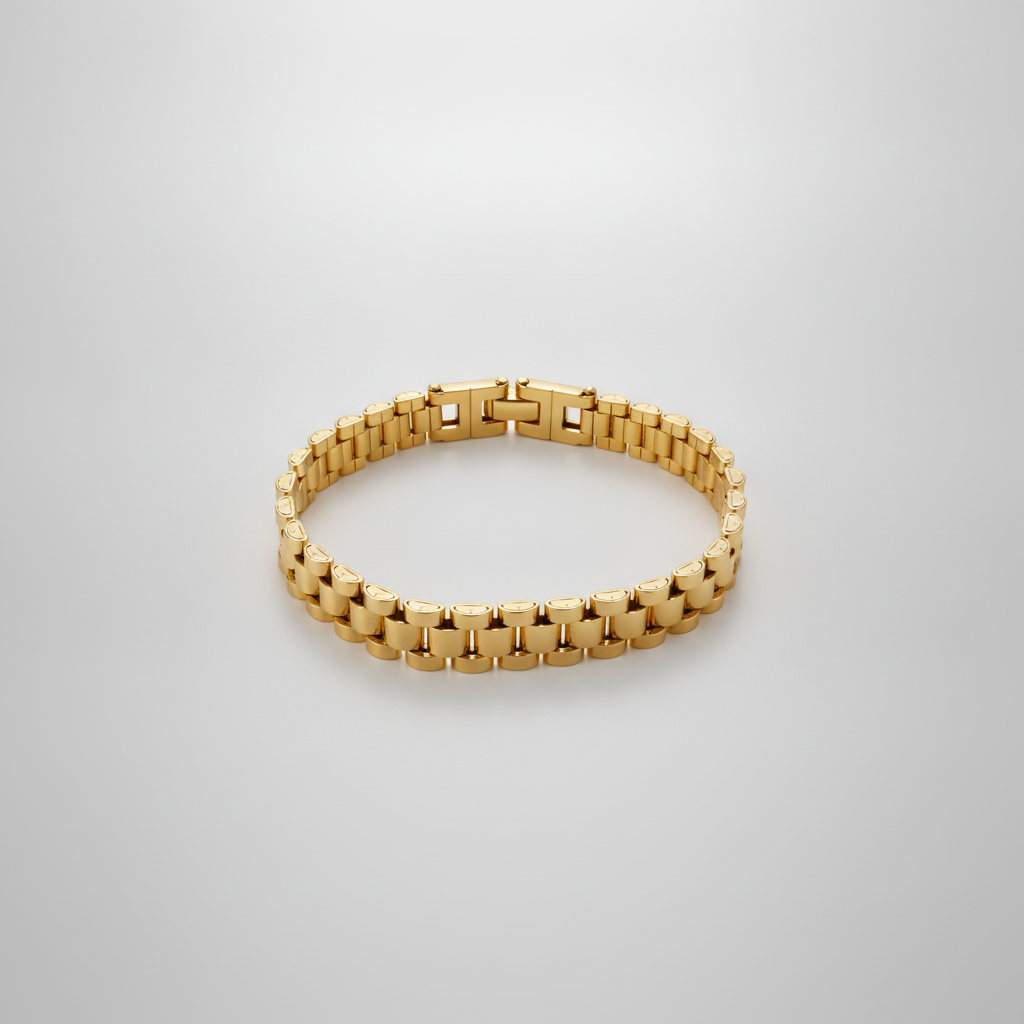 Men's Gold-Tone Stainless Steel Presidential Link Bracelet