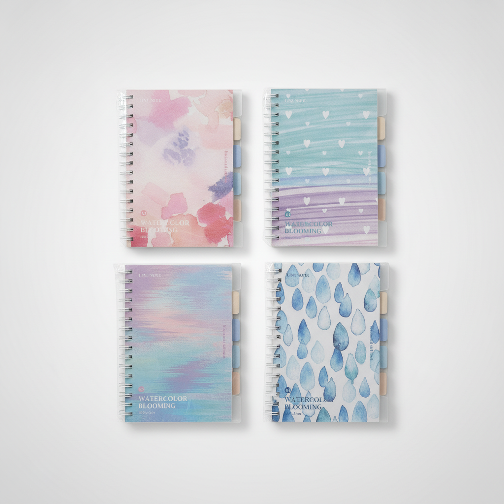 A5 Watercolor Blooming Spiral Diary Notebook