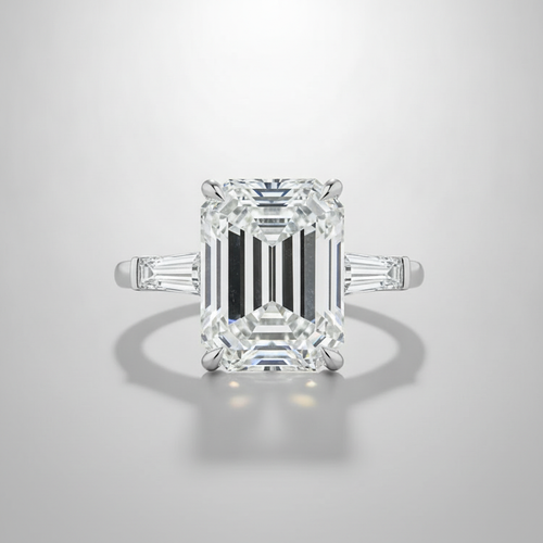 Emerald Cut Three-Stone Diamond Engagement Ring