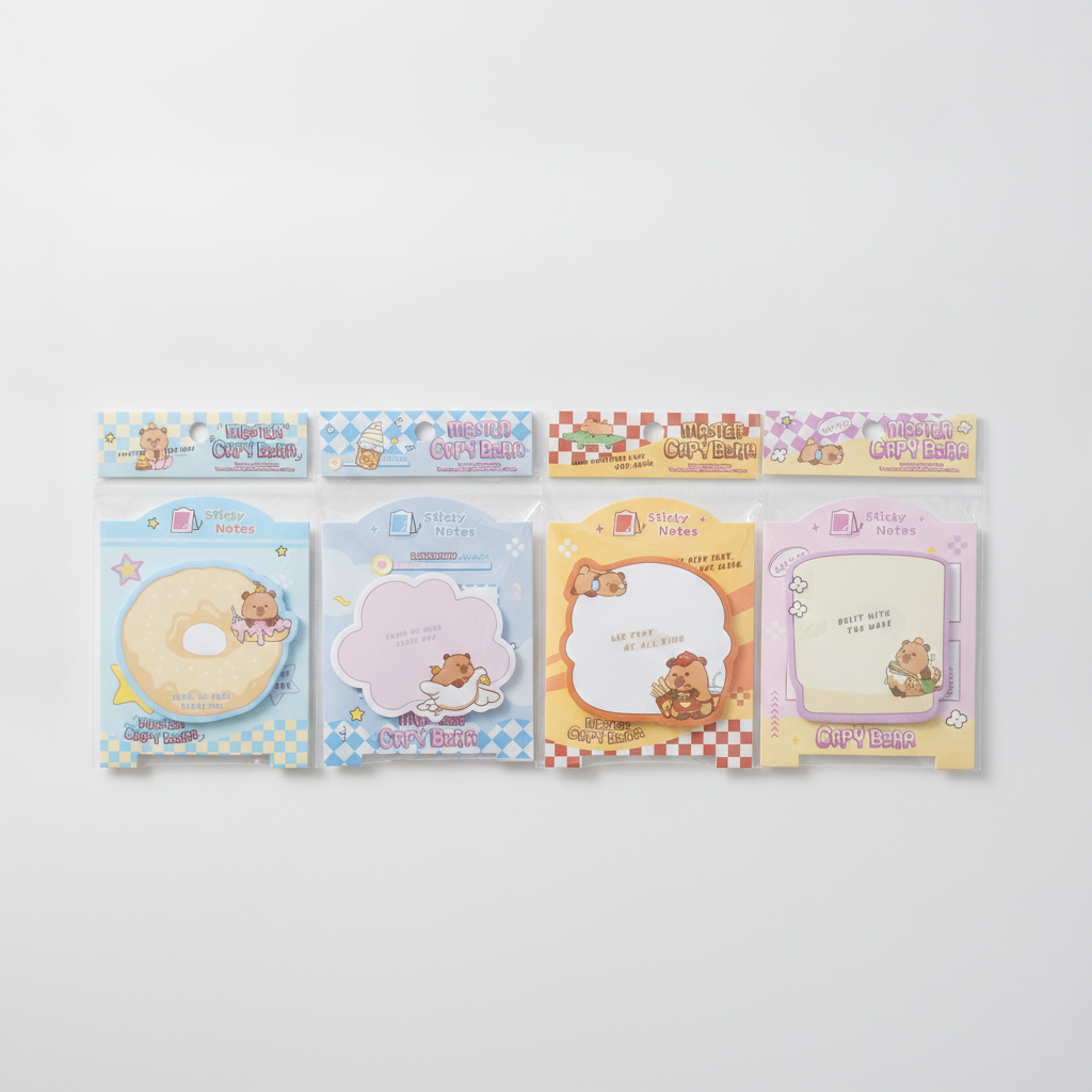 Master Capybara Sticky Notes – Cute Shaped Memo Pad (30 Sheets)