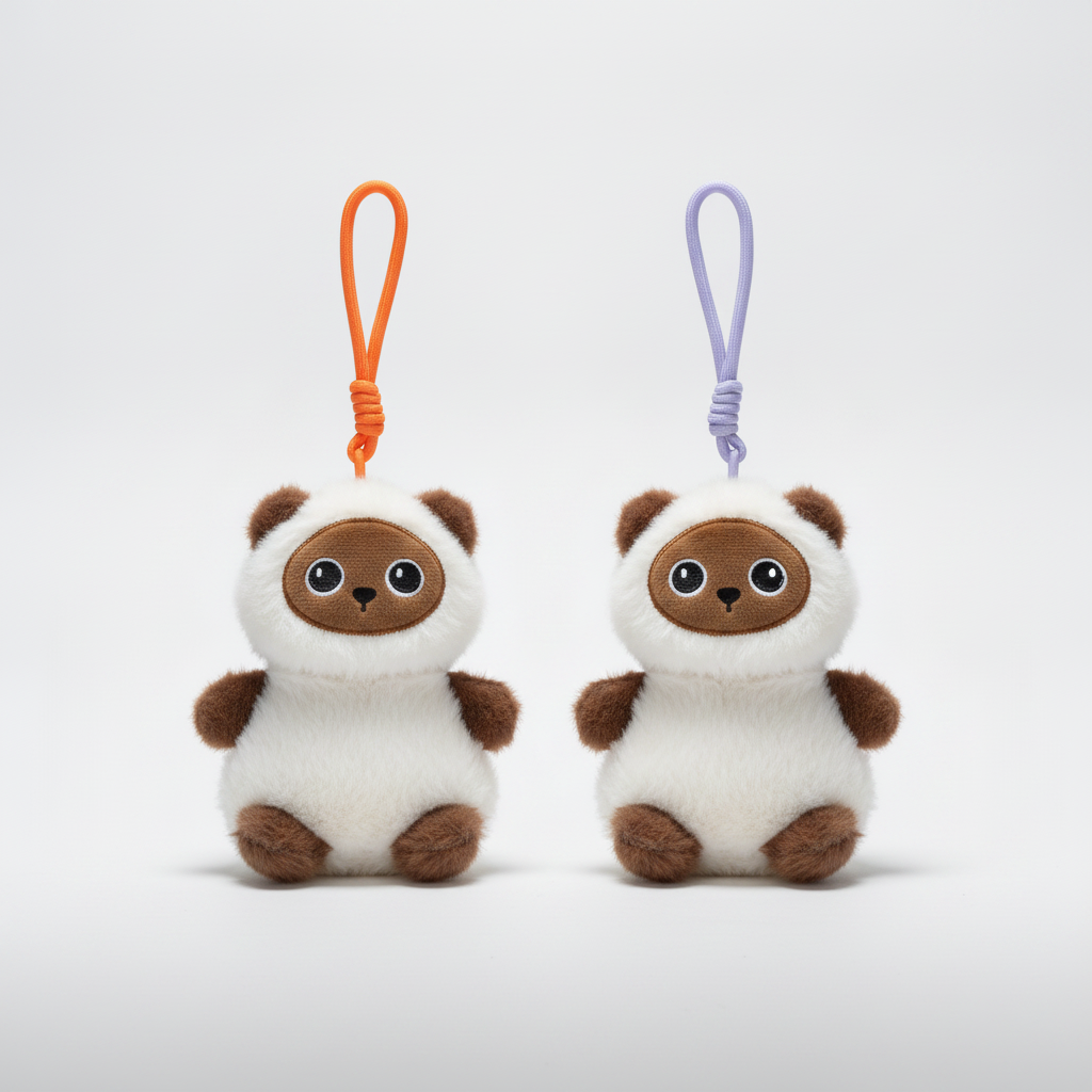 Cute Panda Plush Keychain - Soft Fluffy Animal Charm