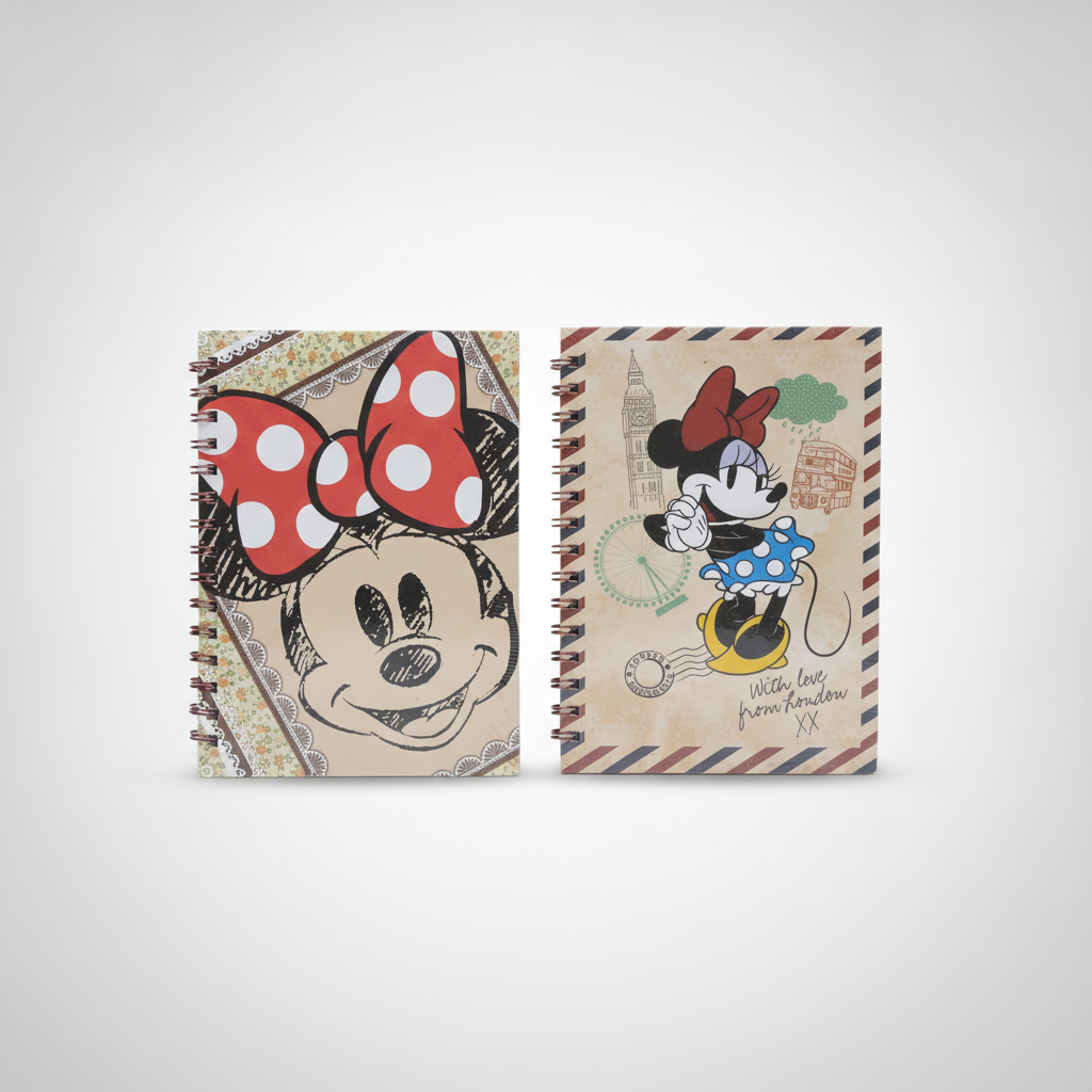 Minnie Mouse Spiral Notebook Diary – Vintage Style (Set of 2)