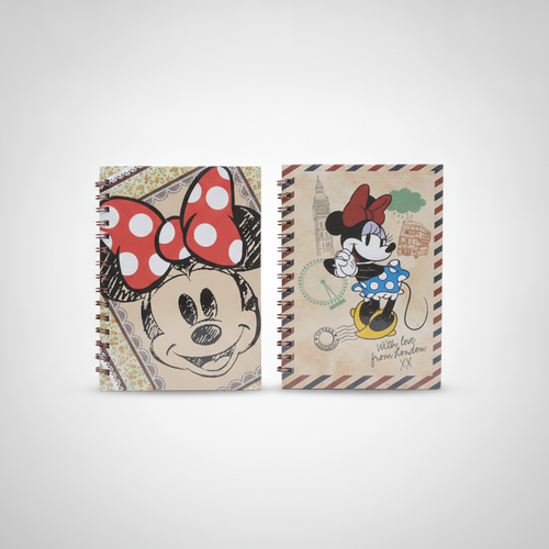 Minnie Mouse Spiral Notebook Diary – Vintage Style (Set of 2)