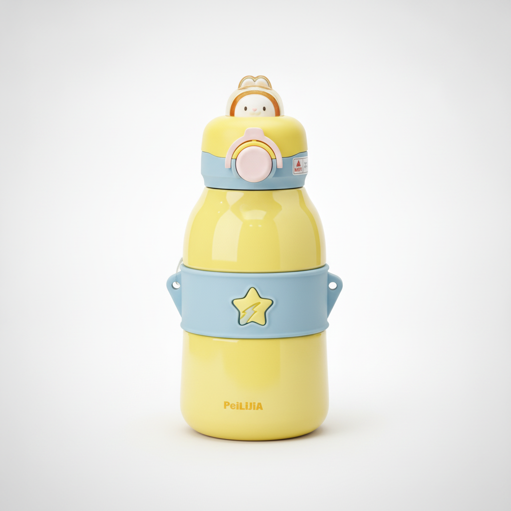 PeiLiJiA Kids Insulated Sipper Bottle 490ml – Yellow