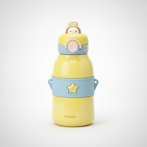 PeiLiJiA Kids Insulated Sipper Bottle 490ml – Yellow