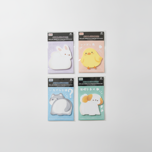 Animal Hug Notes – Cute Kawaii Sticky Note Pads (30 Sheets)