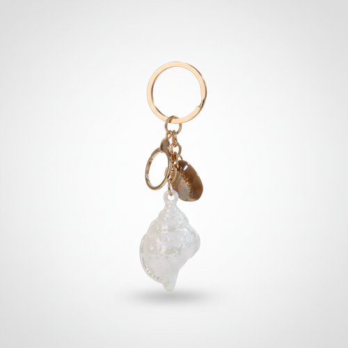 Shankh Shell Keychain – Coastal Charm Bag Accessory