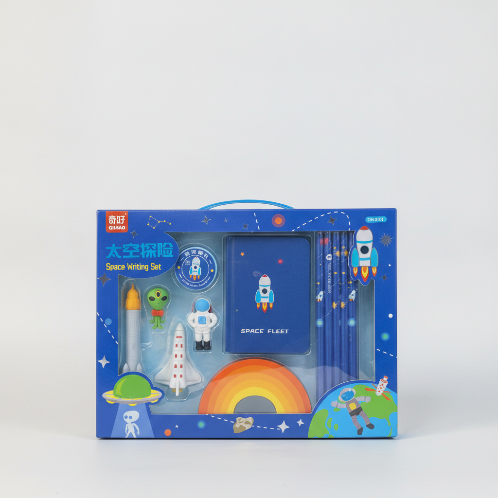 QIHAO Space Writing Set for Kids – Space Explorer Stationery Gift Box