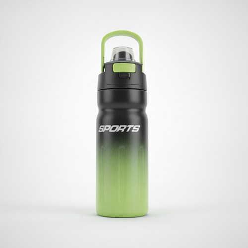 Sports Thermosteel Water Bottle – Black & Green Gradient