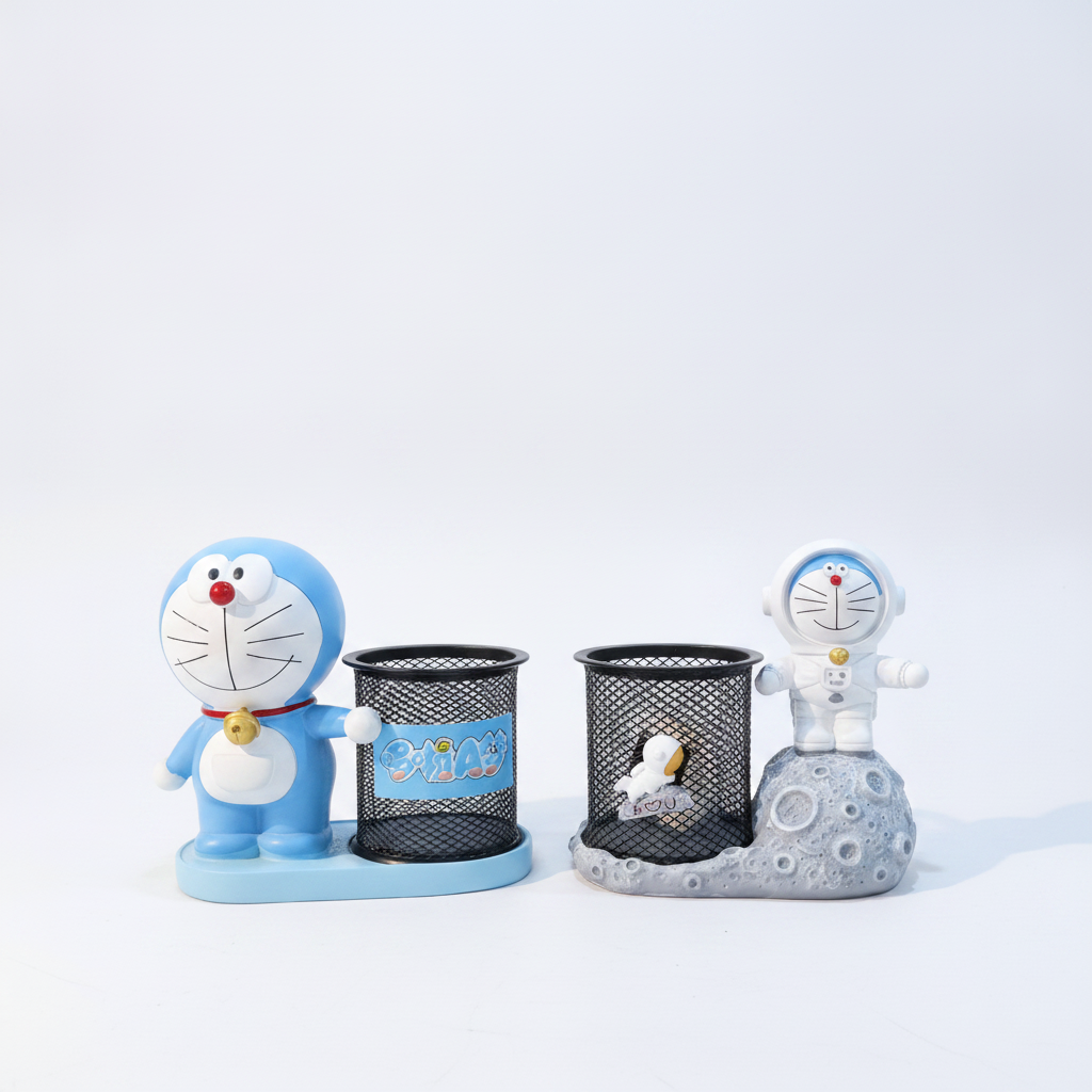 Doraemon Pen Stand Desk Organizer with Mesh Holder