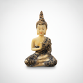 Thai Buddha Meditation Figurine – Black & Gold Resin Statue