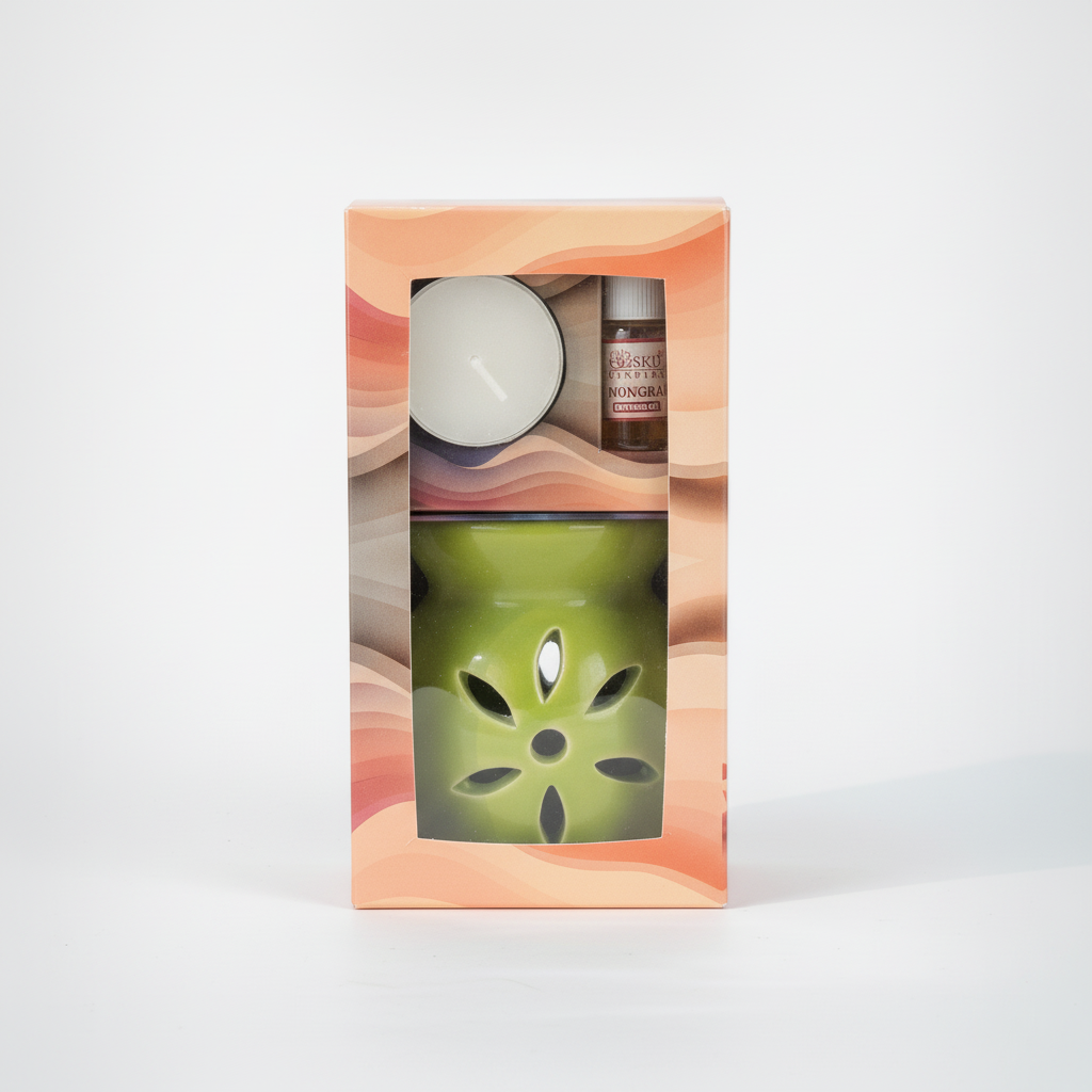 Lemongrass Aroma Oil Diffuser Gift Set with Tea Light