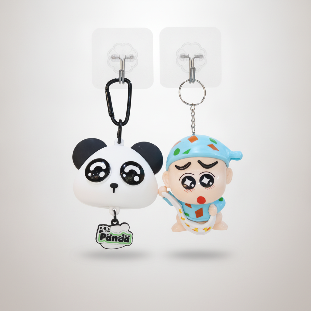 Cute Musical Keychain Charms – Panda & Cartoon Baby Figure