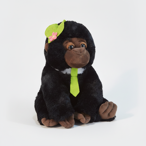 Dressed-Up Gorilla Plush Toy with Tie & Flower, 30 CM