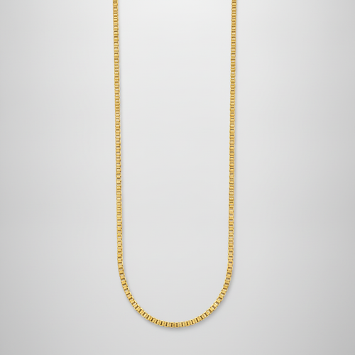 Men's Gold Box Chain Necklace – Classic Everyday Style