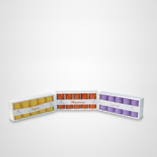 Aura Decor Scented Pillar Candles Set – Jasmine, Mandarin & Lavender