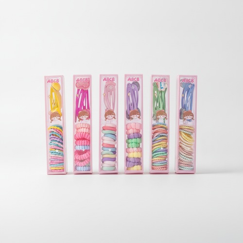 ABCB Girls Hair Accessories Set – Clips & Elastic Bands