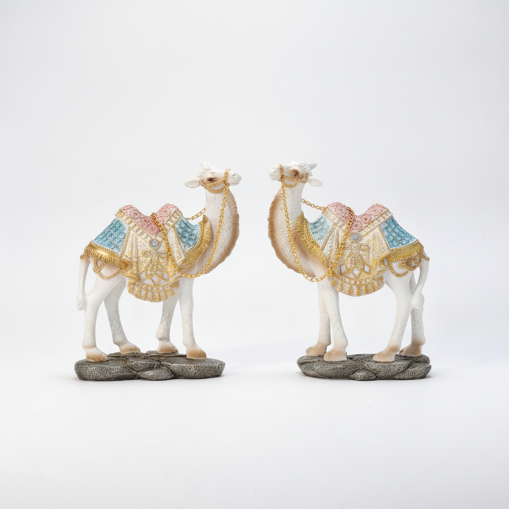 Ornate Arabian Camel Figurines – Decorative Pair