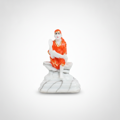 Sai Baba Car Dashboard Idol Figurine – Orange Robe