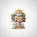 Panchamukhi Hanuman Idol | White & Gold Resin Statue