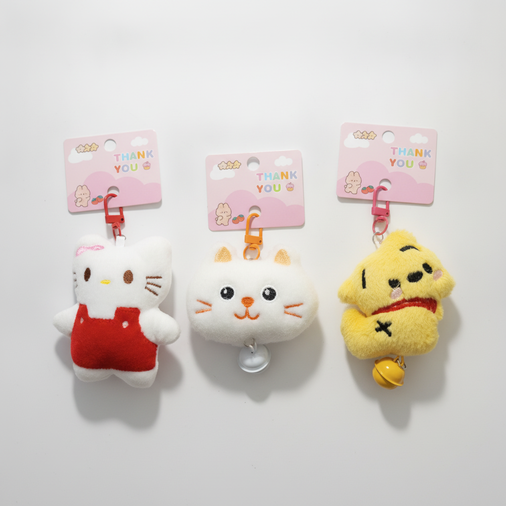 Cute Plush Animal Keychain Charms – Soft Toy Bag Accessories