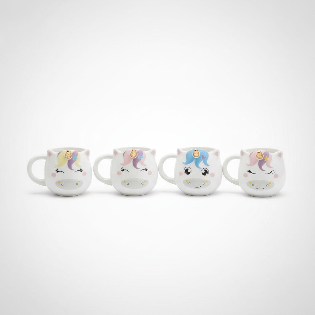 Ceramic Unicorn Mug Set of 4 – Cute Novelty Coffee Cups