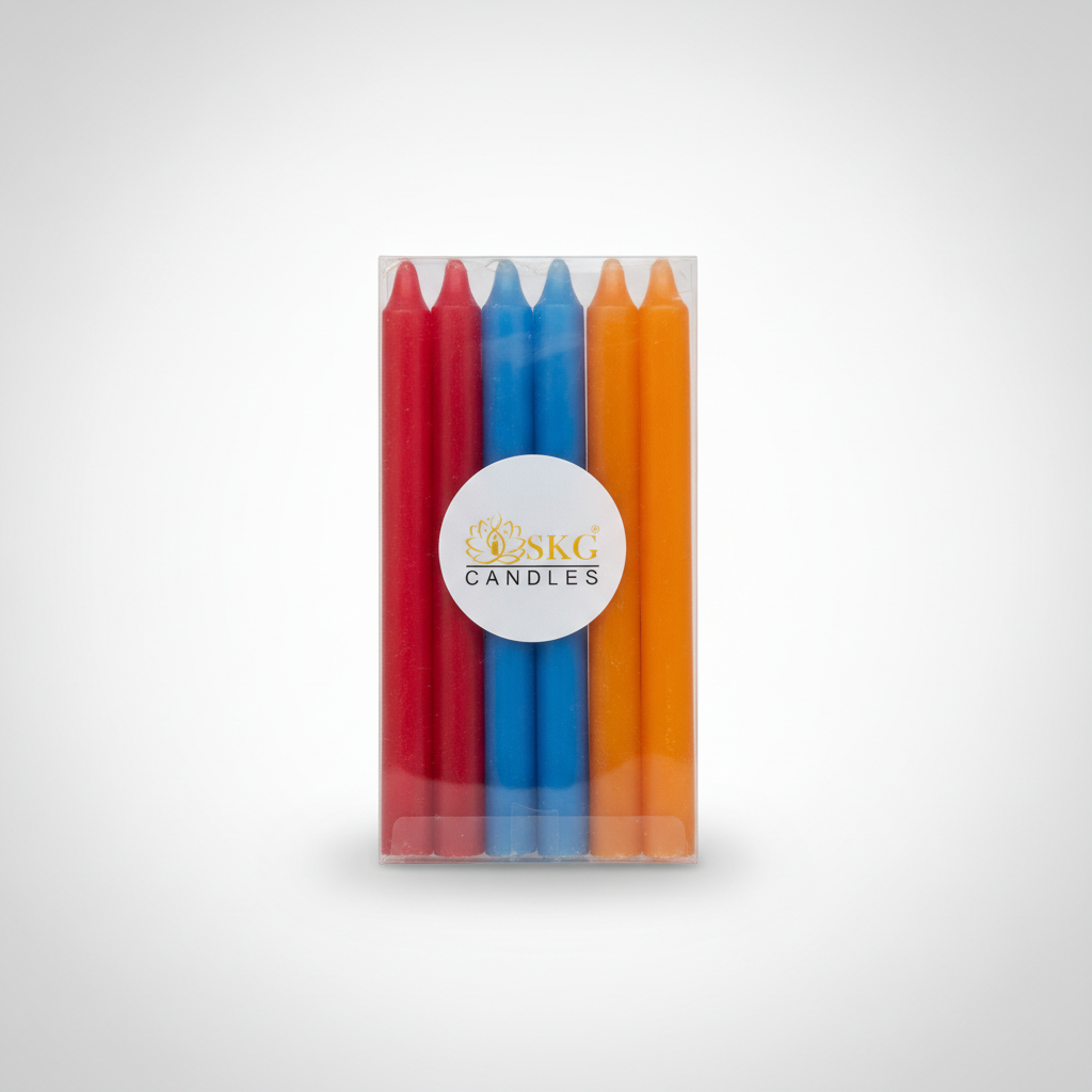 SKG Candles Multicolor Taper Candles Set of 6